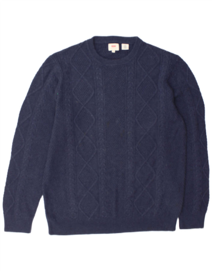 Levi's Mens Crew Neck Jumper Sweater XL Navy Blue Cotton