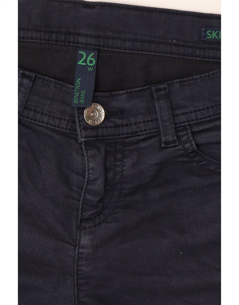 BENETTON Womens Skinny Jeans W26 L28 Navy Blue Cotton Vintage Benetton and Second-Hand Benetton from Messina Hembry 
