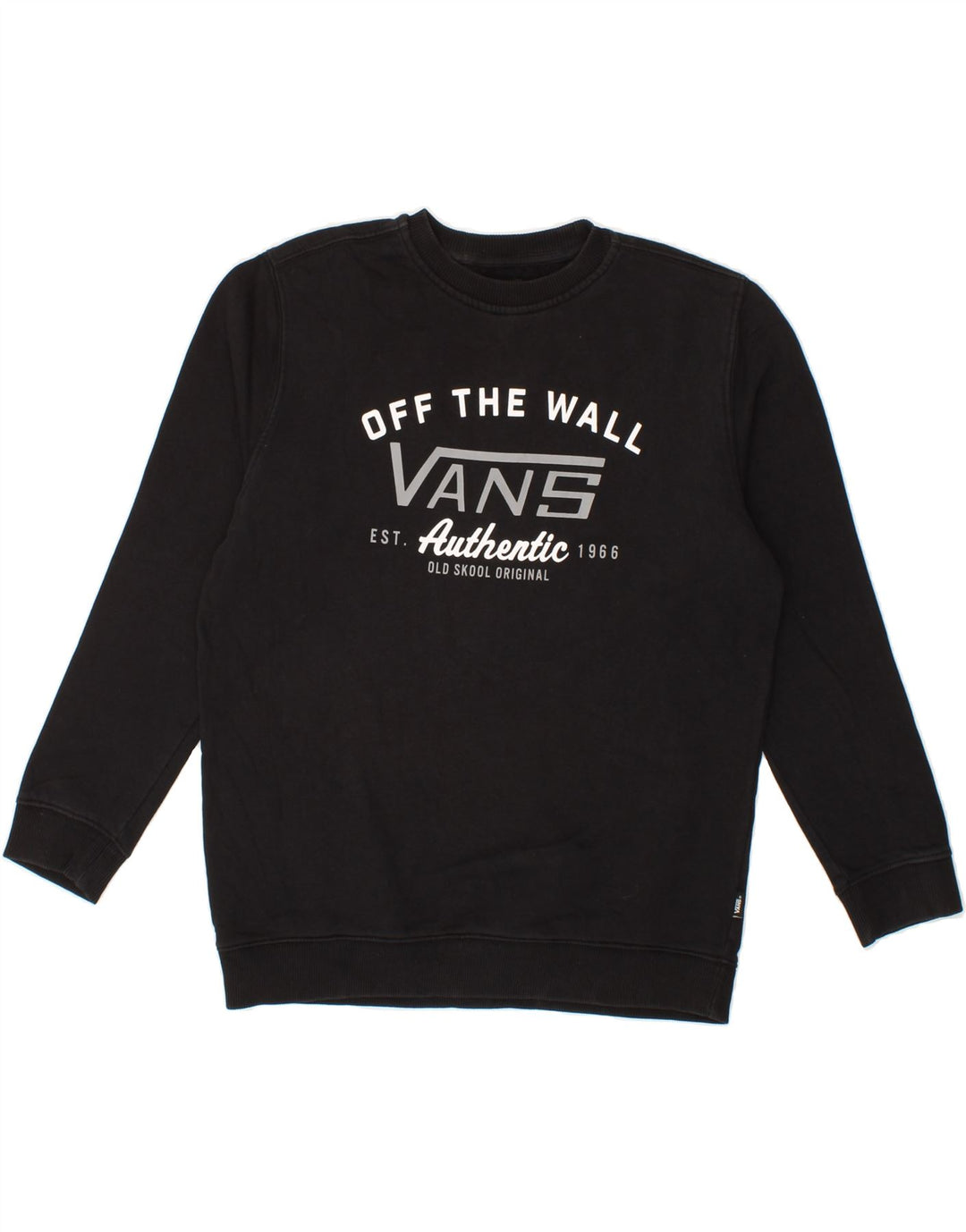 VANS Womens Graphic Hoodie Jumper UK 16 Large Black Vintage Vans and Second-Hand Vans from Messina Hembry 