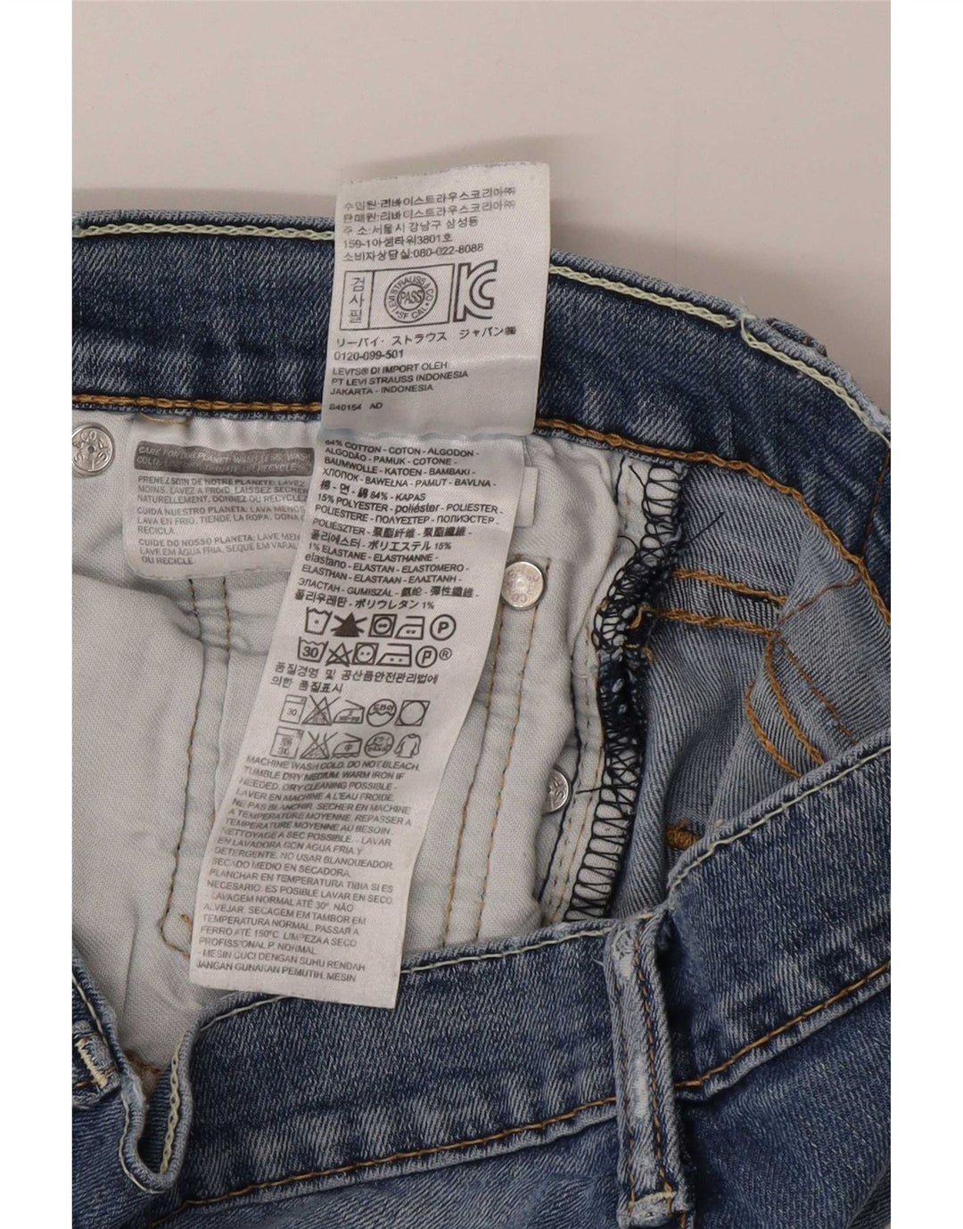 Levi's Mens 511 Slim Jeans W30 L34 Blue Cotton