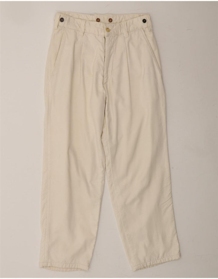 UNLIMITED Womens Pegged Chino Trousers W30 L26 Beige Cotton Vintage Unlimited and Second-Hand Unlimited from Messina Hembry 