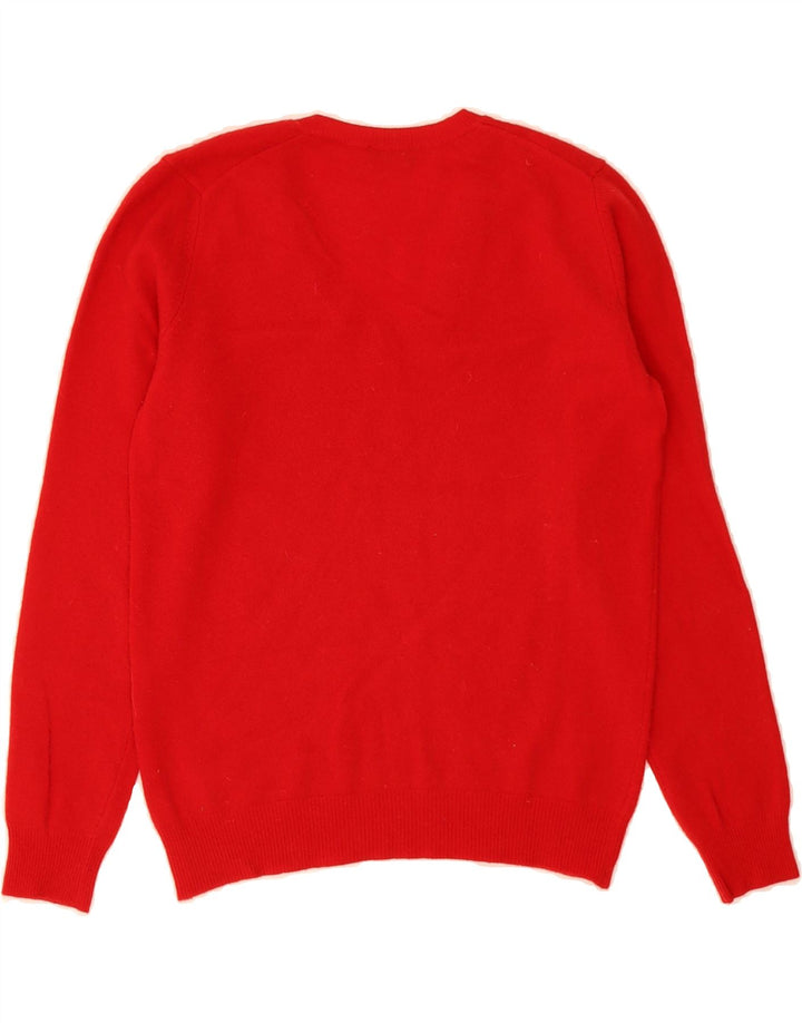 BENETTON Womens V-Neck Jumper Sweater UK 10 Small Red Vintage Benetton and Second-Hand Benetton from Messina Hembry 