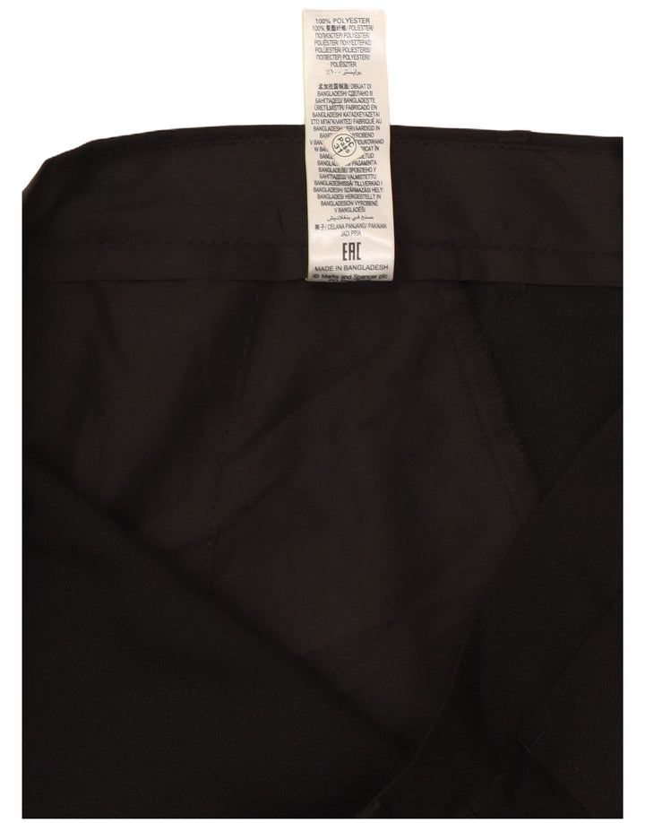 Marks & Spencer Mens Straight Chino Trousers W34 L29 Black Polyester