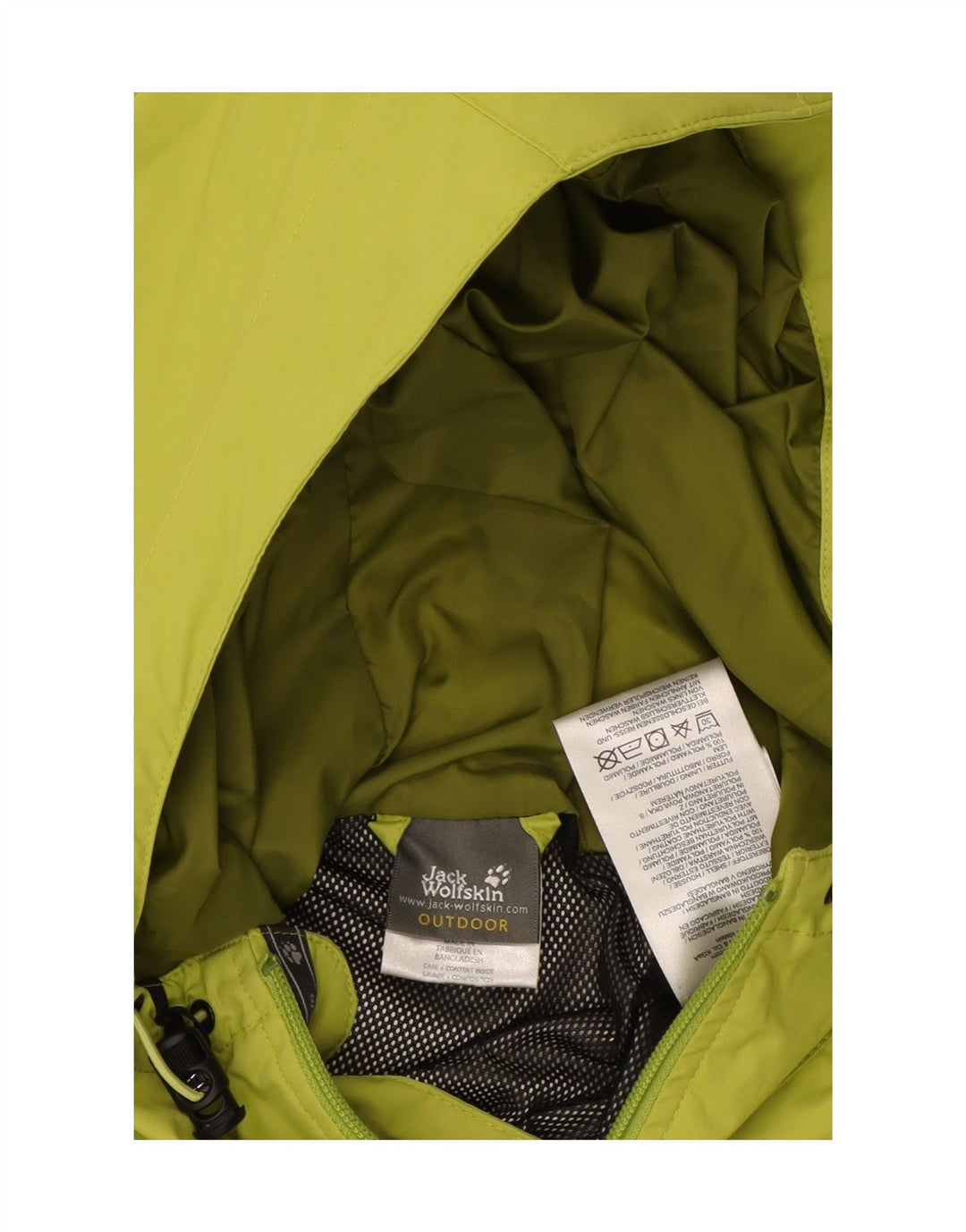JACK WOLFSKIN Womens Hooded Rain Jacket UK 16 Large Green Polyamide