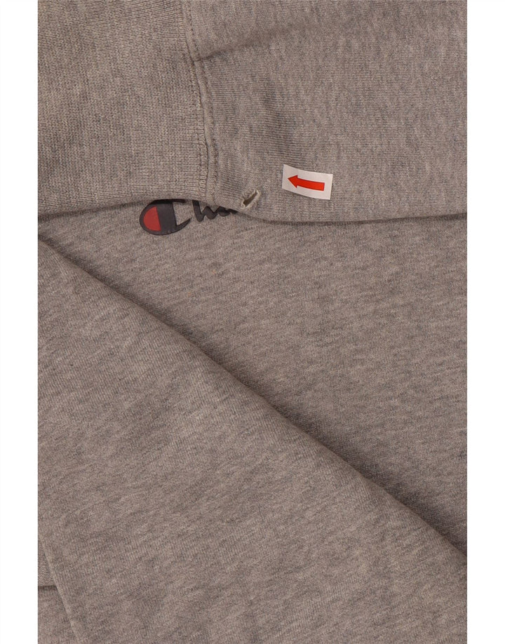 Champion Mens Graphic Hoodie Jumper Large Grey Cotton
