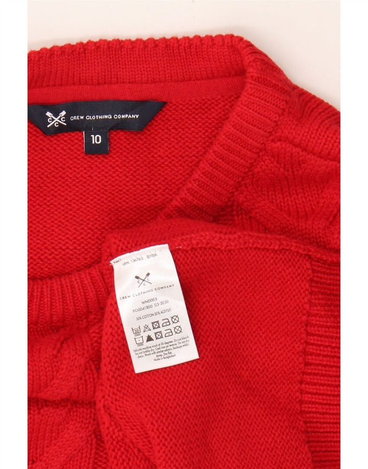 CREW CLOTHING Womens Oversized Crew Neck Jumper Sweater UK 10 Small Red Vintage Crew Clothing and Second-Hand Crew Clothing from Messina Hembry 