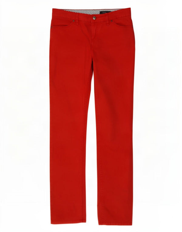 Tommy Hilfiger Womens Skinny Casual Trousers US 8 Medium W30 L31 Red Cotton