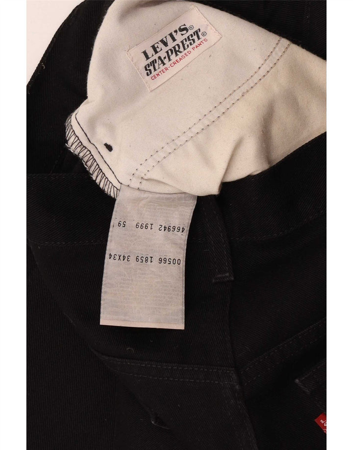 Levi's Mens Straight Jeans W34 L34 Black Cotton