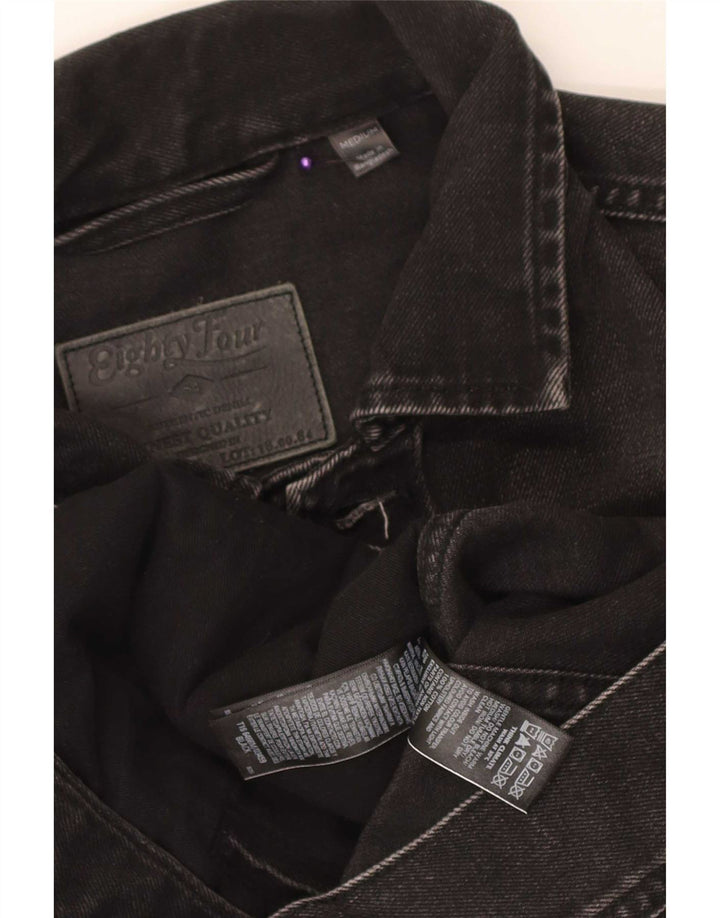 Marks & Spencer Mens Denim Jacket UK 38 Medium Black Cotton