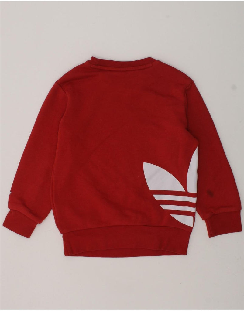 ADIDAS Girls Graphic Hoodie Jumper 2-3 Years Red Cotton | Vintage Adidas | Thrift | Second-Hand Adidas | Used Clothing | Messina Hembry 