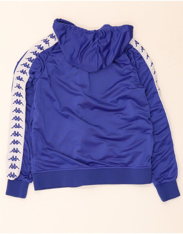 KAPPA Womens Graphic Zip Hoodie Sweater UK 10 Small Blue Colourblock
