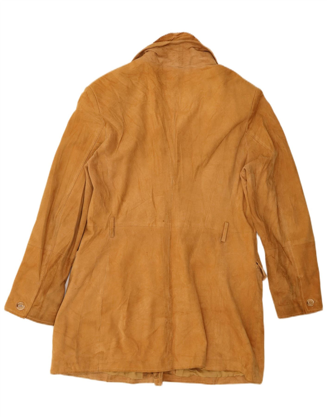 Conbipel Womens Double Breasted Suede Jacket IT 44 Medium Brown Leather