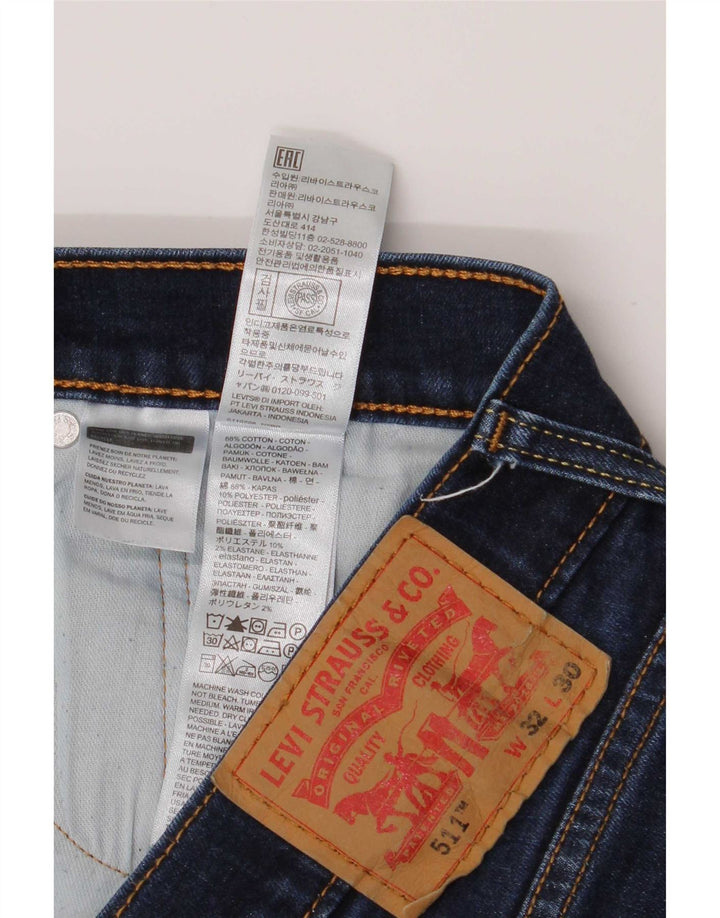 Levi's Mens 511 Slim Jeans W32 L30 Navy Blue Cotton