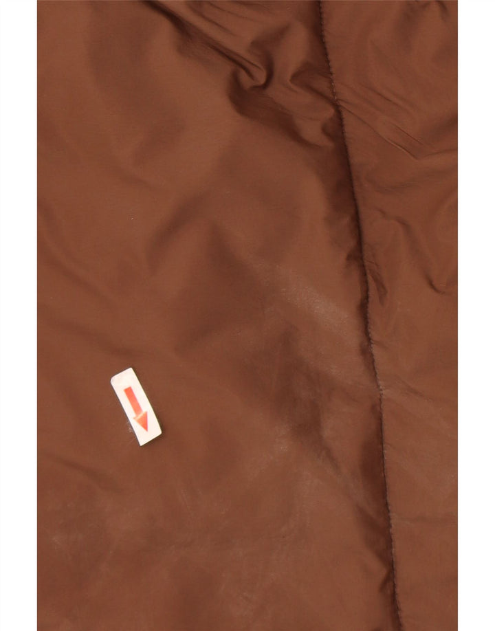Zara Womens Oversized Padded Coat UK 10 Small Brown Nylon
