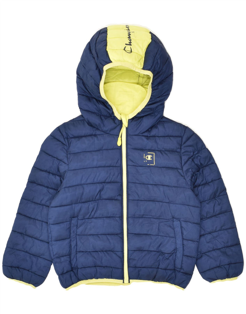 CHAMPION Boys Graphic Hooded Padded Jacket 3-4 Years 2XS Navy Blue | Vintage Champion | Thrift | Second-Hand Champion | Used Clothing | Messina Hembry 