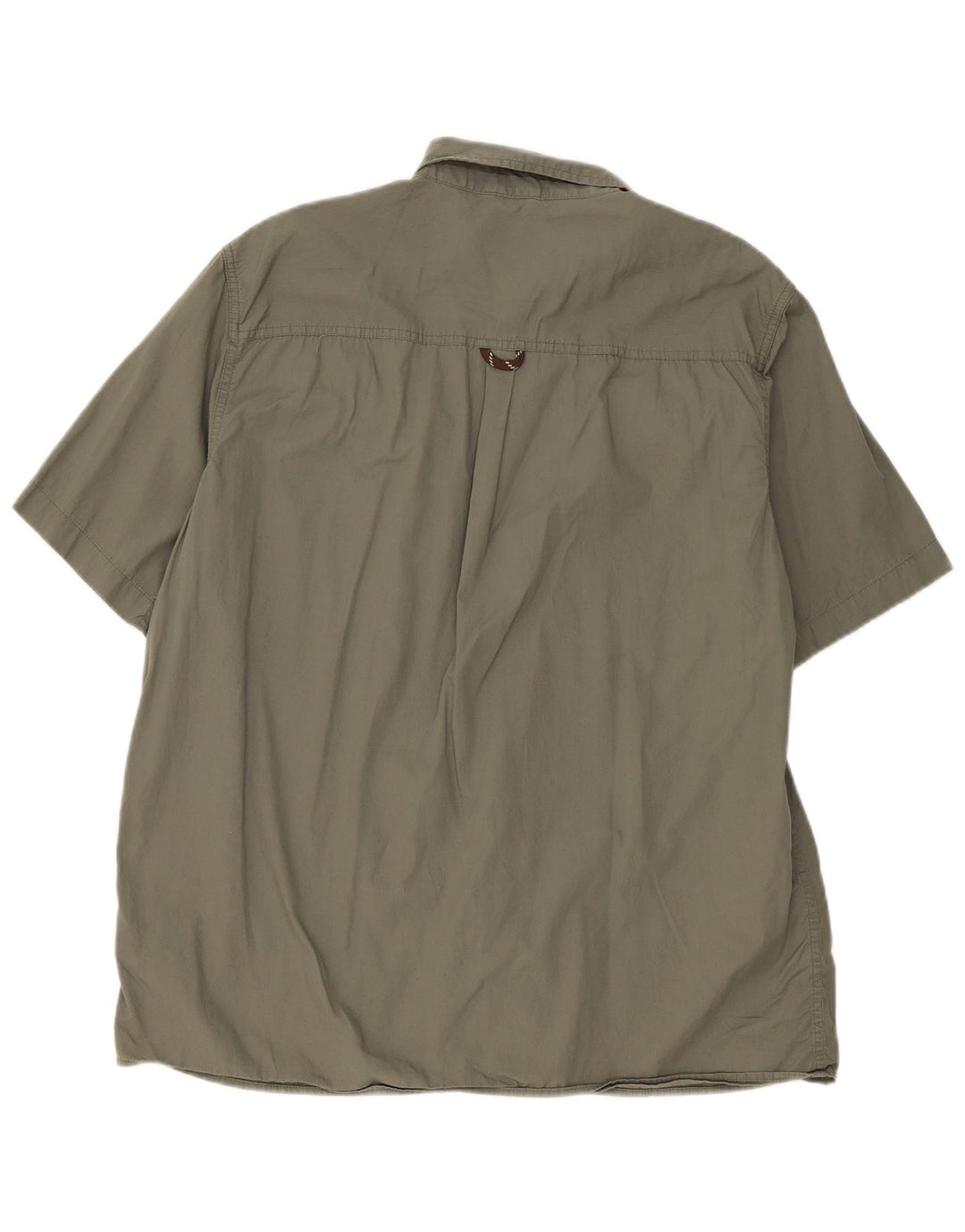 Wrangler Mens Short Sleeve Shirt Large Khaki Cotton