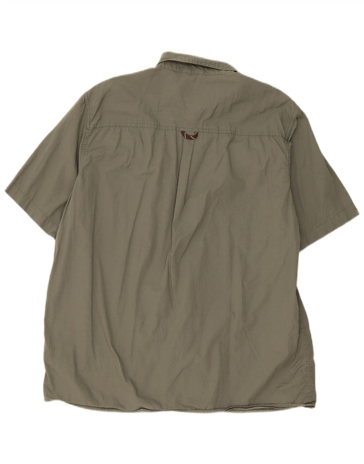 Wrangler Mens Short Sleeve Shirt Large Khaki Cotton