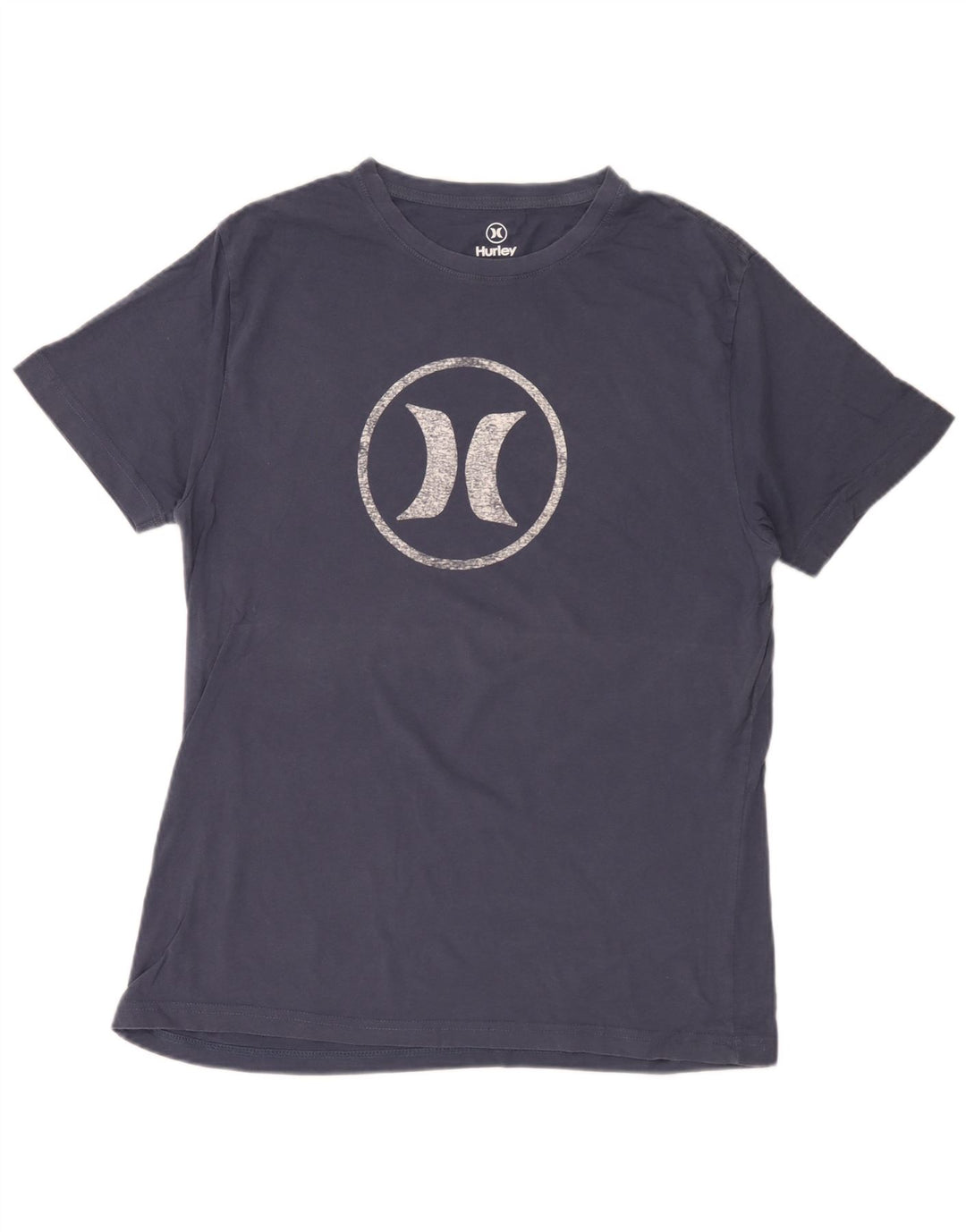 Hurley Mens Graphic T-Shirt Top Medium Navy Blue Cotton