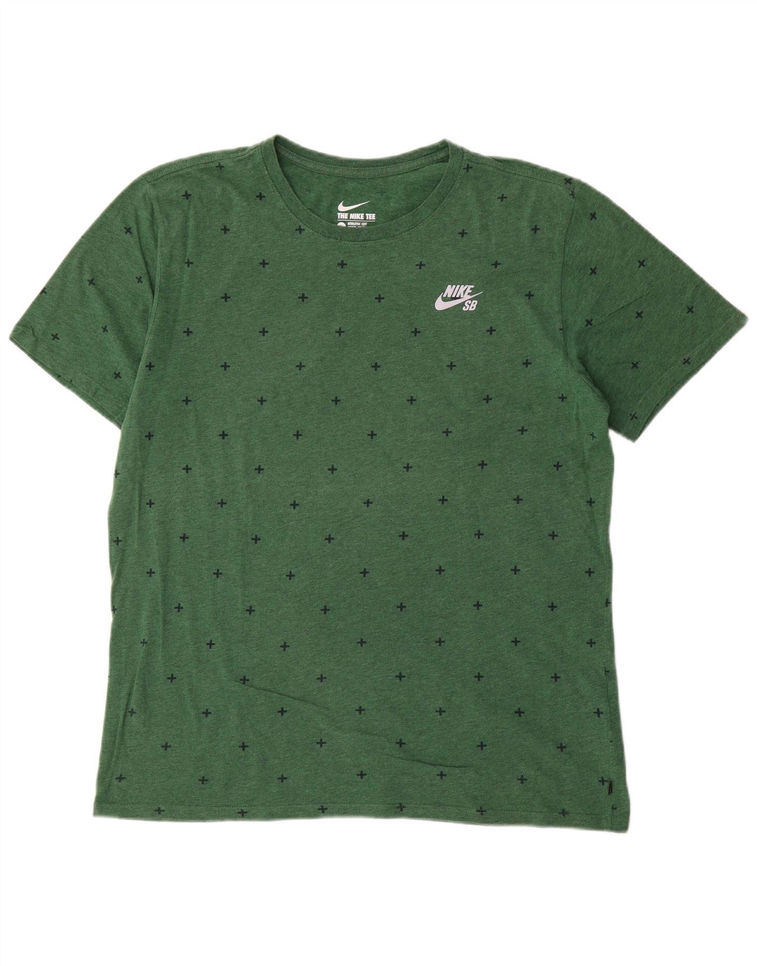 Nike Mens Athletic Cut Abstract Pattern T-Shirt Top Large Green Cotton