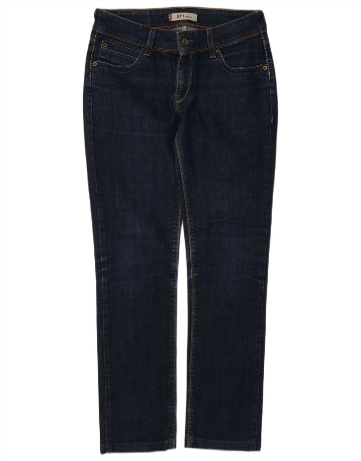 Levi's Womens 571 Slim Jeans W32 L30 Navy Blue Cotton