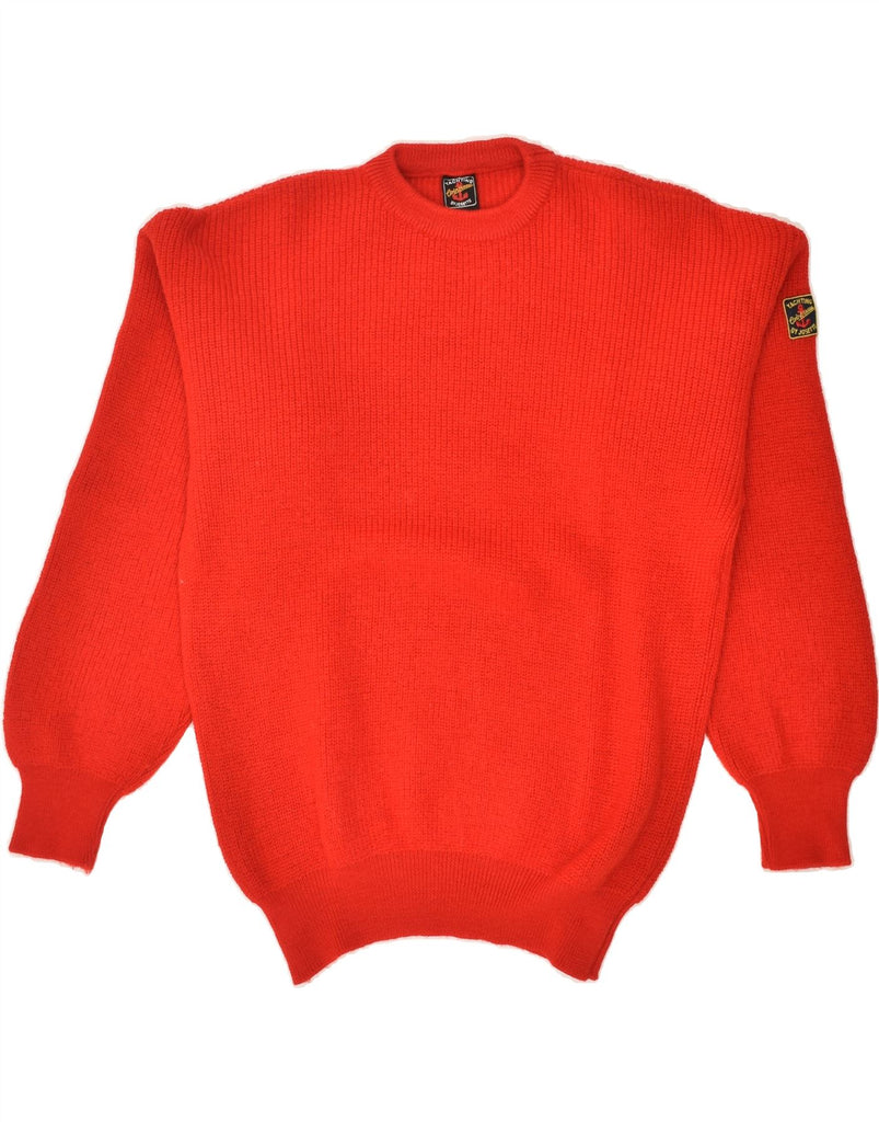 VINTAGE Mens Yachting Crew Neck Jumper Sweater Small Red | Vintage Vintage | Thrift | Second-Hand Vintage | Used Clothing | Messina Hembry 