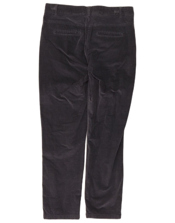 Benetton Womens Straight Corduroy Trousers UK 10 Small W30 L25 Grey Cotton