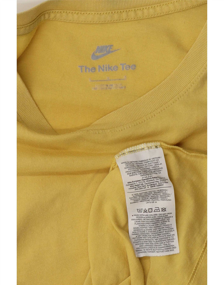 Nike Mens T-Shirt Top Large Yellow Cotton