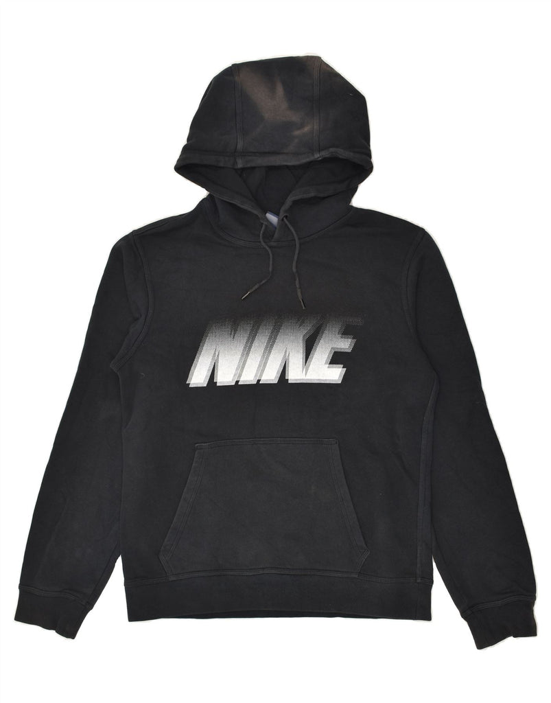 NIKE Mens Graphic Hoodie Jumper Small Black Cotton | Vintage Nike | Thrift | Second-Hand Nike | Used Clothing | Messina Hembry 