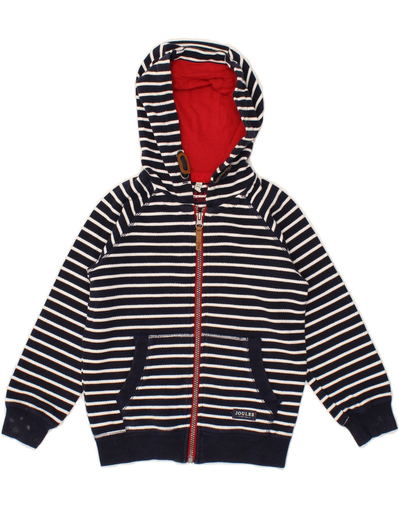 JOULES Girls Zip Hoodie Sweater 5-6 Years Navy Blue Striped Nautical Vintage Joules and Second-Hand Joules from Messina Hembry 