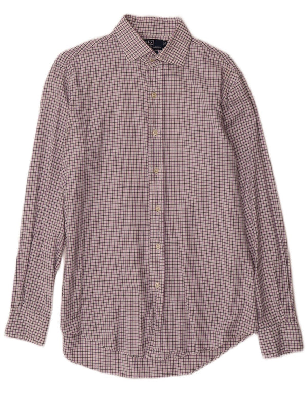 Polo Ralph Lauren Mens Regent Shirt Size 15 1/2 Medium Purple Check
