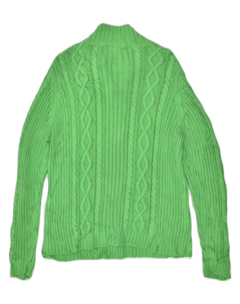 CHAPS Womens Zip Neck Jumper Sweater UK 16 Large Green Cotton | Vintage Chaps | Thrift | Second-Hand Chaps | Used Clothing | Messina Hembry 