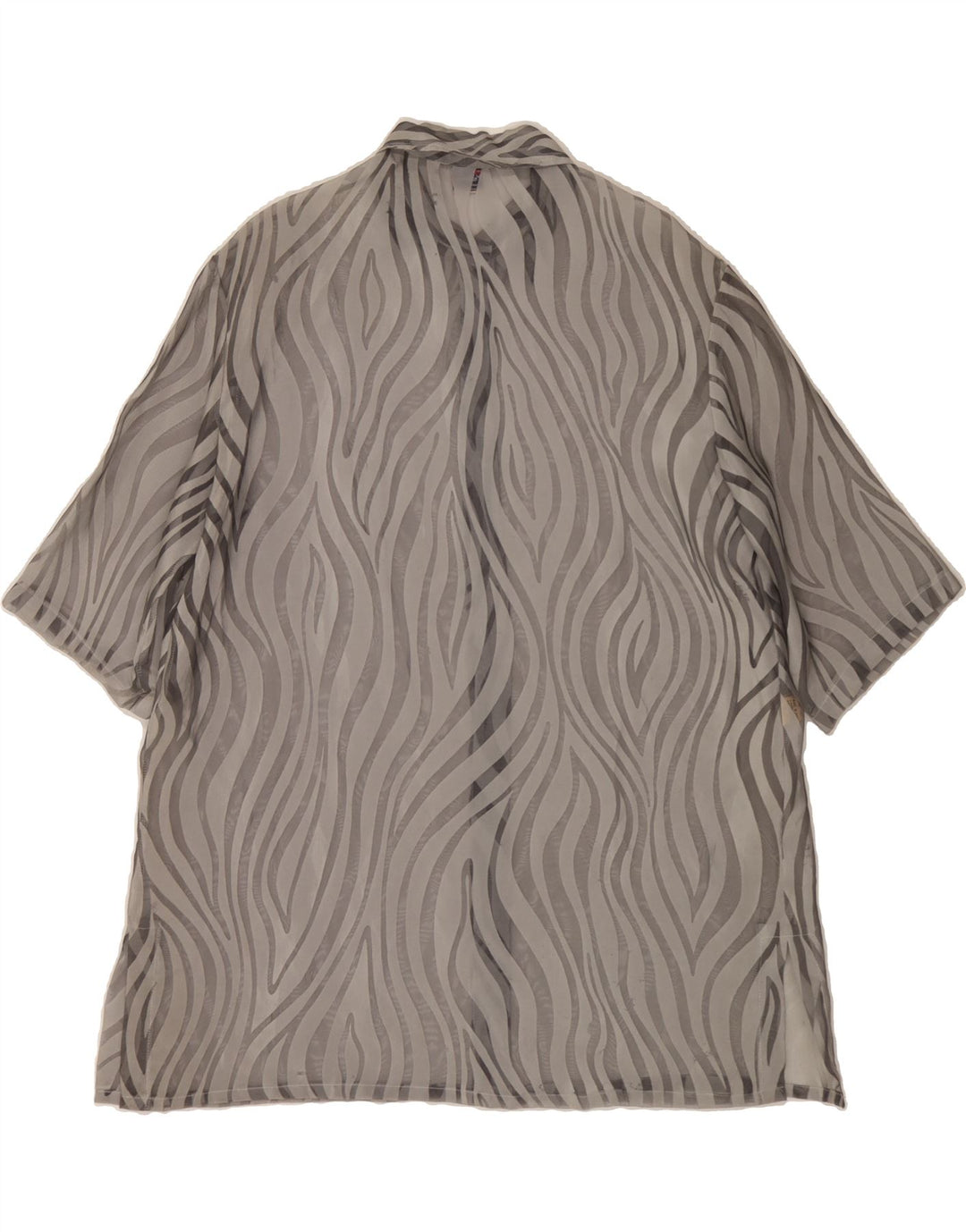 PRIMAVERA FIRENZE Womens Shirt Dress IT 46 Large Grey Striped Polyester Vintage Primavera Firenze and Second-Hand Primavera Firenze from Messina Hembry 