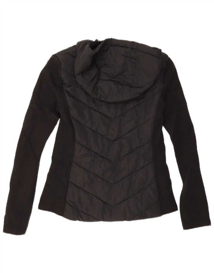 Zara Womens Hooded Padded Jacket UK 10 Small Black Polyester
