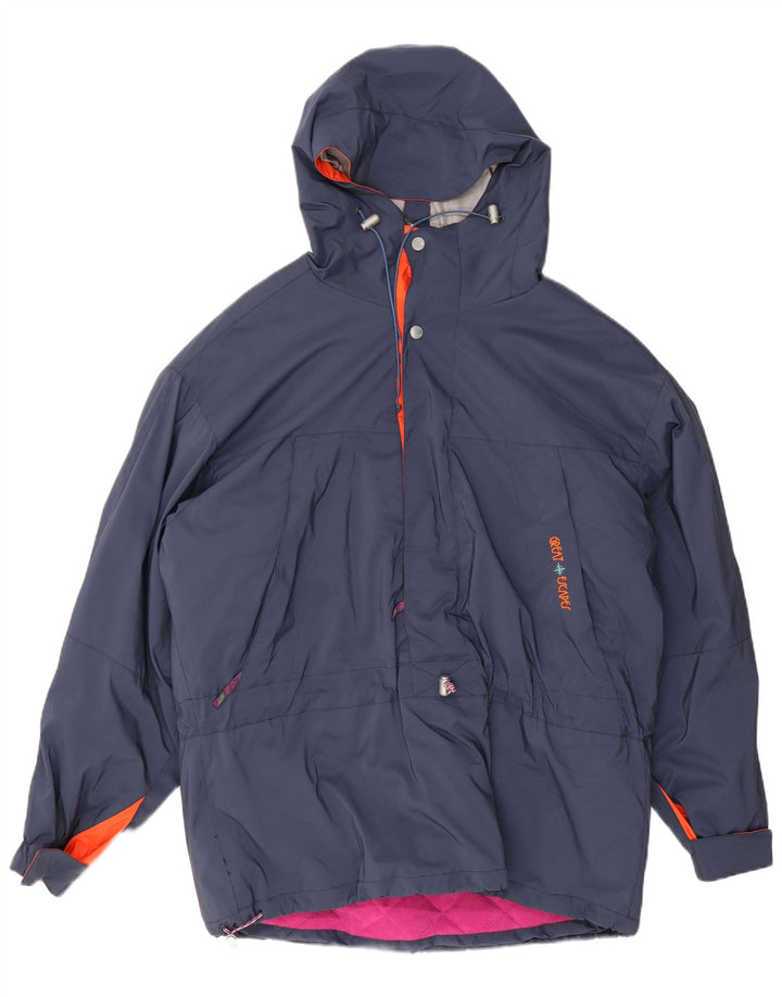 Great Escapes Mens Hooded Pullover Ski Jacket IT 54 2XL Navy Blue Polyester