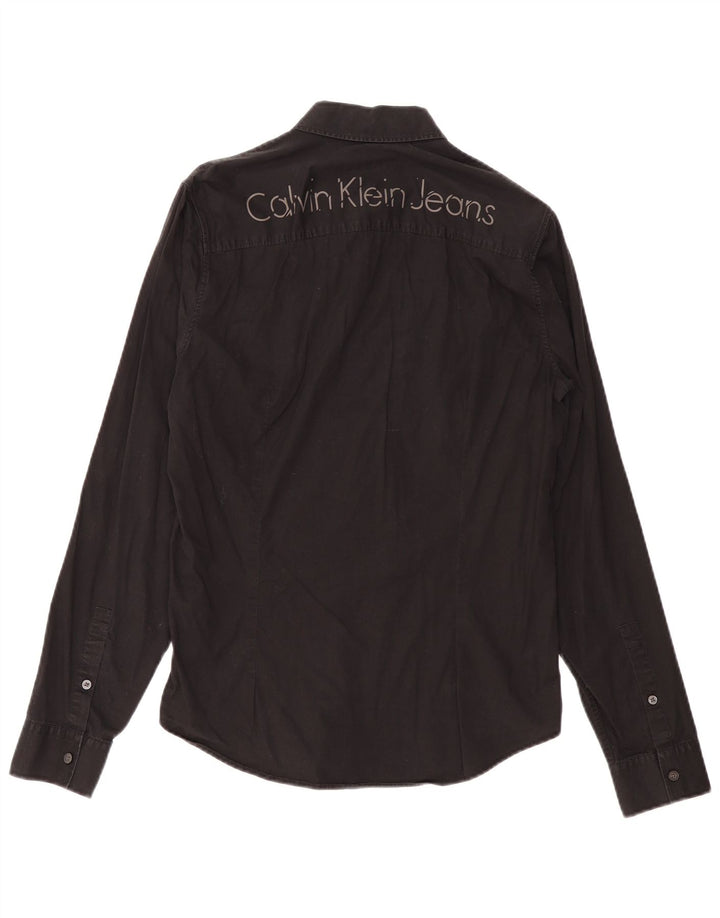Calvin Klein Mens Shirt Medium Black Cotton