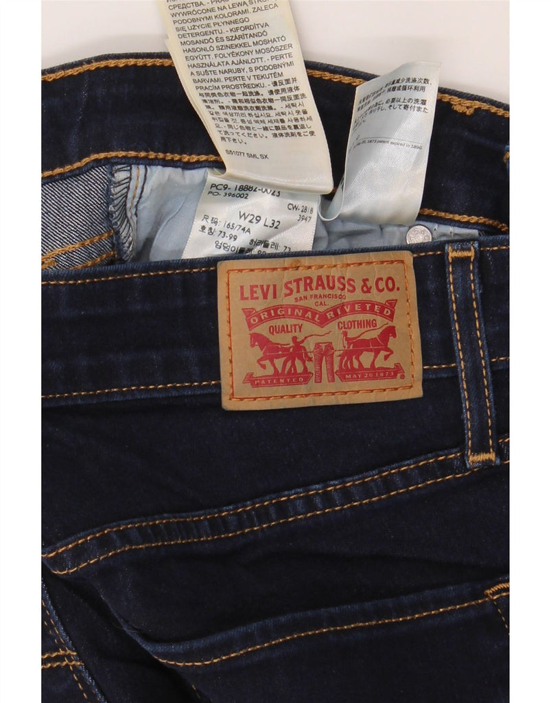 LEVI'S Womens 721 Skinny Jeans W29 L32 Navy Blue Cotton Vintage Levi's and Second-Hand Levi's from Messina Hembry 