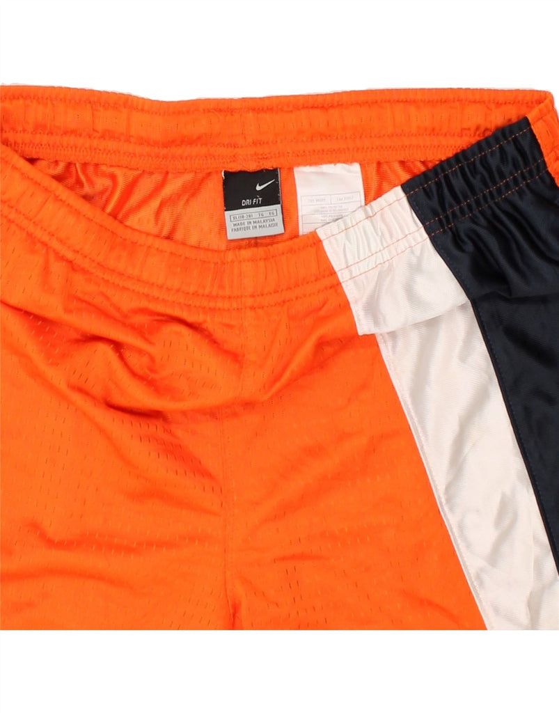 NIKE Boys Tall Graphic Sport Shorts 15-16 Years XL  Orange Colourblock | Vintage Nike | Thrift | Second-Hand Nike | Used Clothing | Messina Hembry 