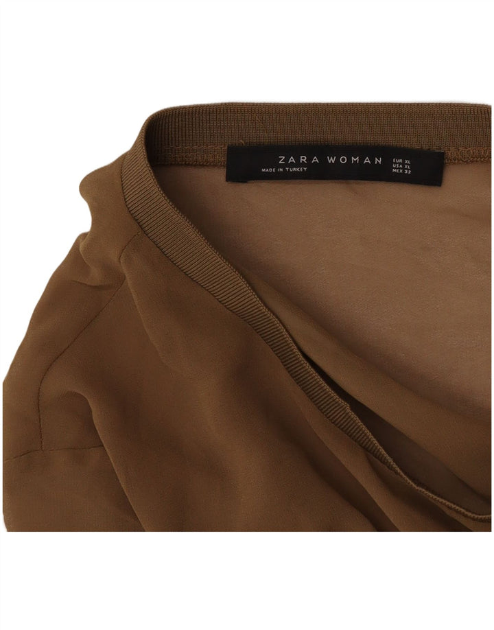 Zara Womens Basic Dress UK 18 XL Brown