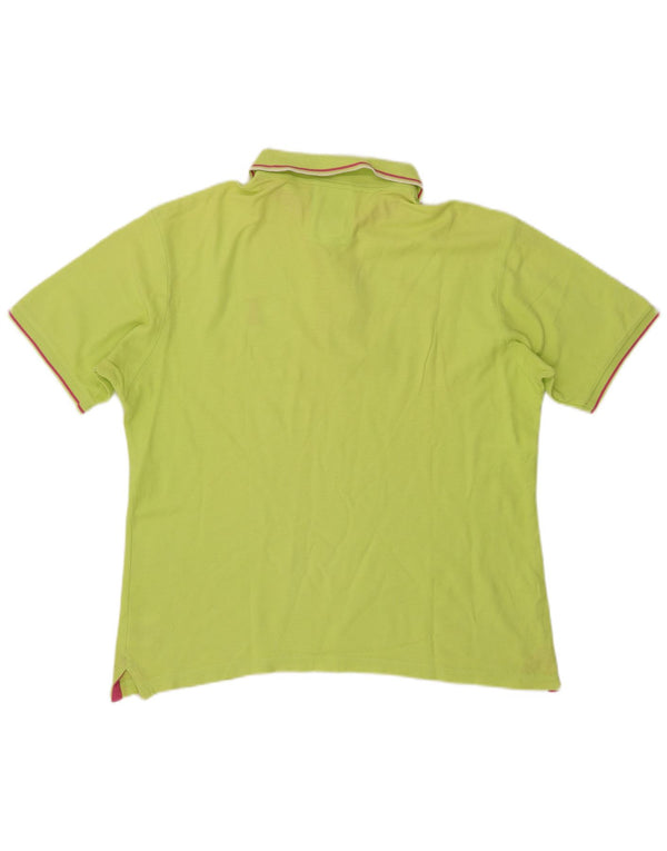 REFRIGUE Mens Polo Shirt 2XL Green Cotton