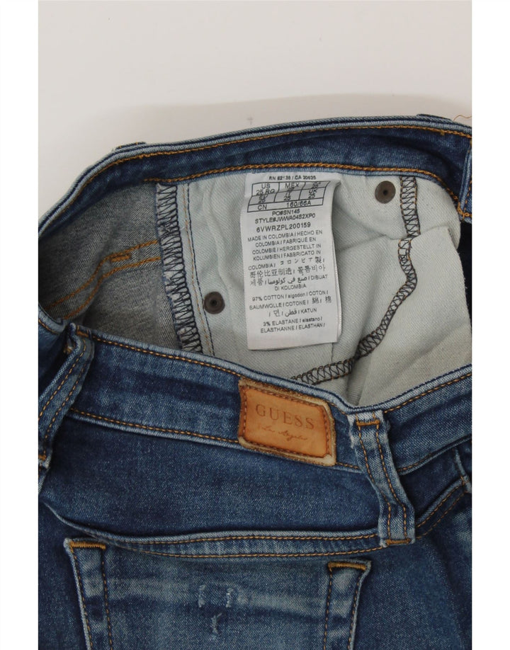 GUESS Womens Slim Jeans W25 L27 Blue Cotton