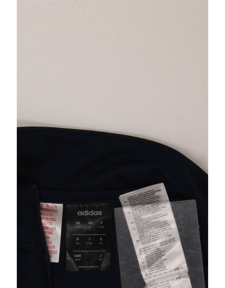 ADIDAS Boys Climalite Pullover Tracksuit Top 11-12 Years Navy Blue