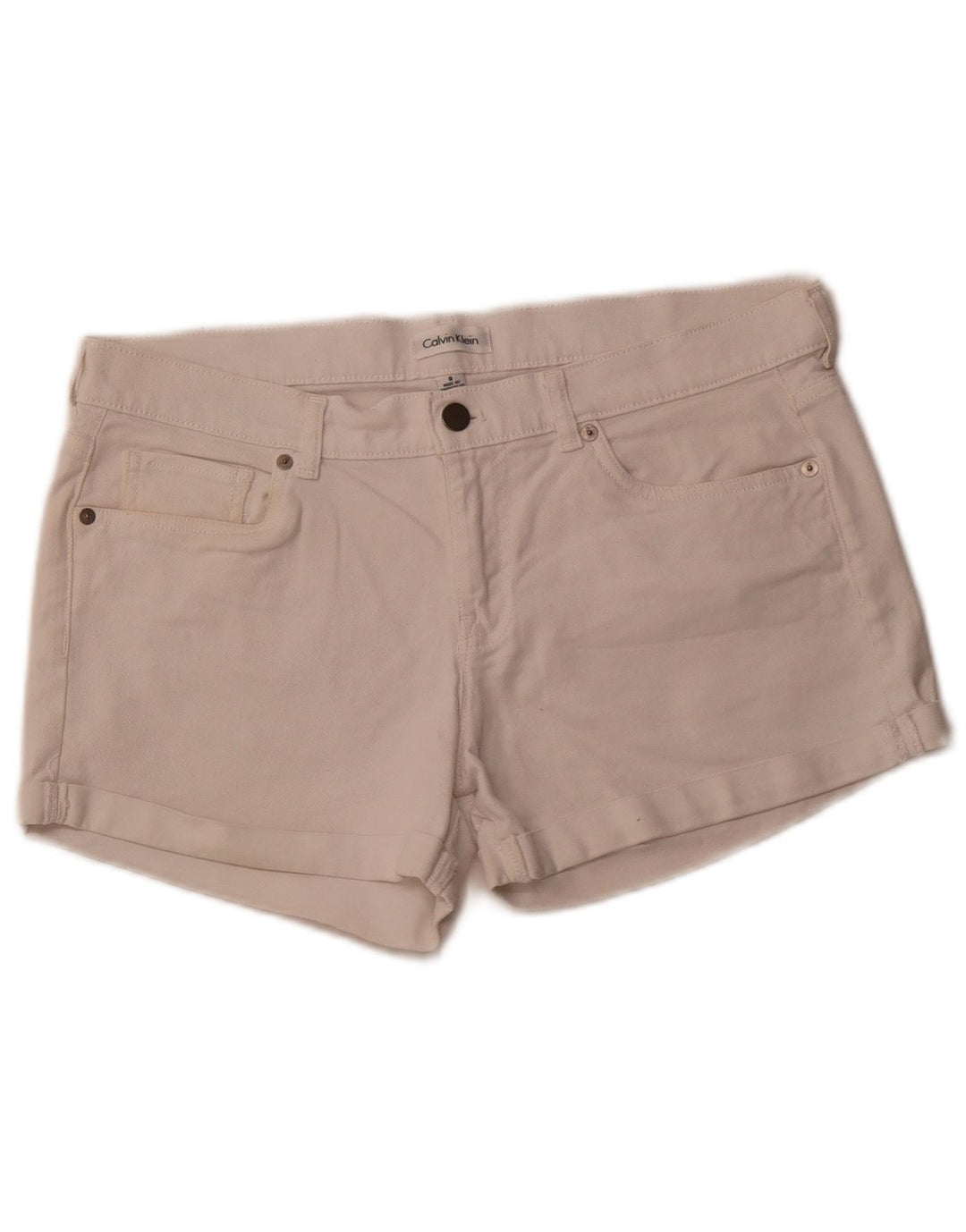 CALVIN KLEIN Womens Denim Shorts US 8 Medium W32 White Cotton