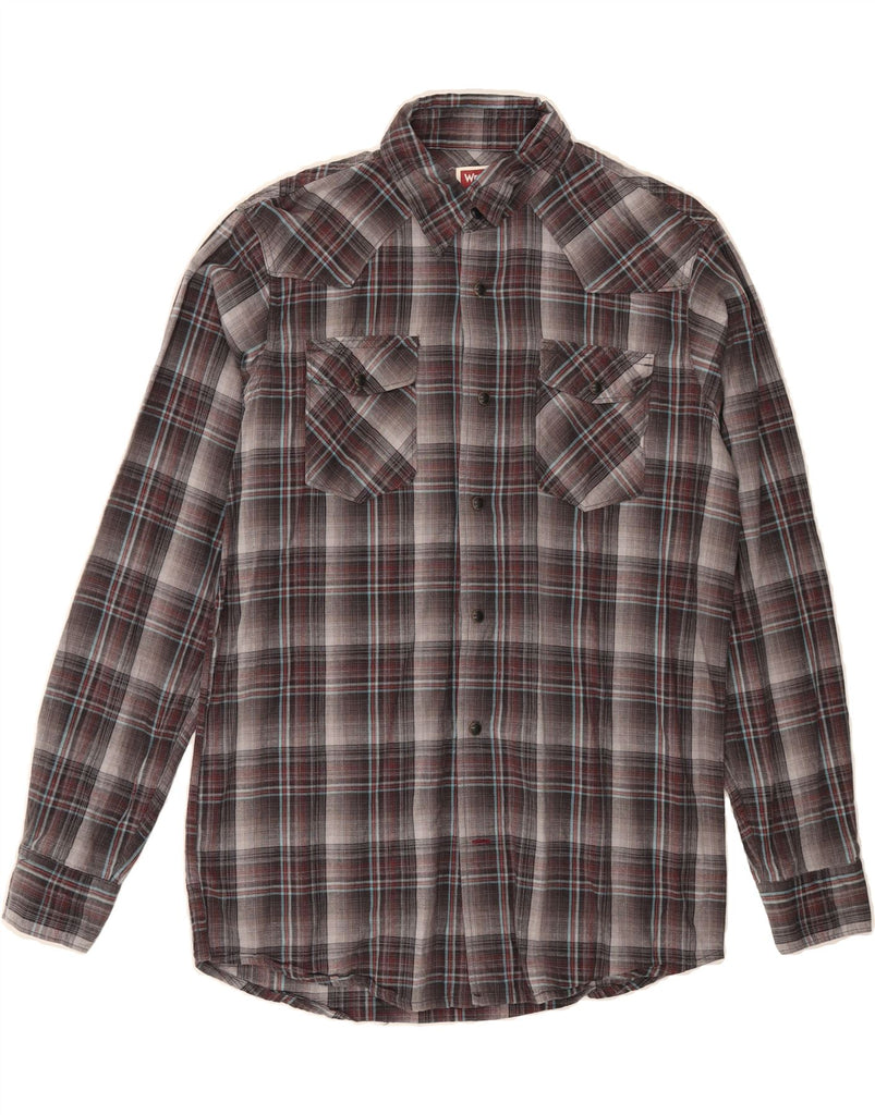 WRANGLER Mens Shirt Medium Grey Check Cotton Vintage Wrangler and Second-Hand Wrangler from Messina Hembry 