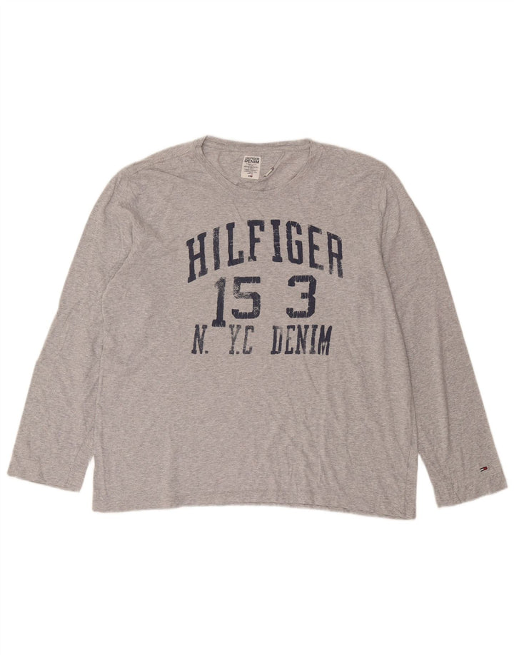 Tommy Hilfiger Mens Graphic Top Long Sleeve XL Grey Cotton
