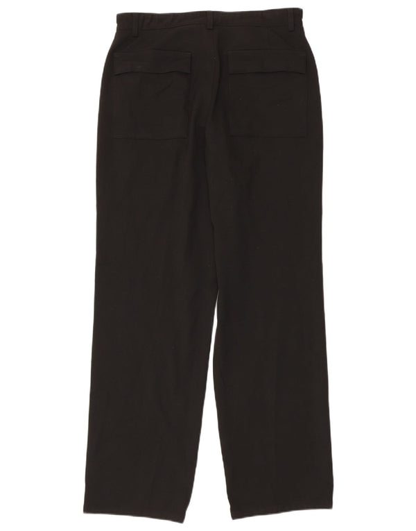 Marks & Spencer Mens Straight Casual Trousers W30 L31 Black Polyester