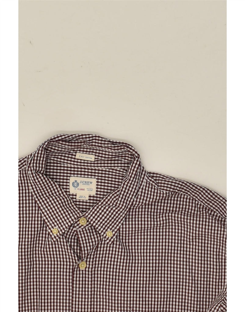 J. CREW Mens Shirt XL Burgundy Gingham Cotton | Vintage J. Crew | Thrift | Second-Hand J. Crew | Used Clothing | Messina Hembry 