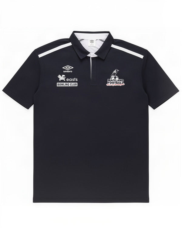 Umbro Mens Graphic Rugby Polo Shirt XL Black Polyester