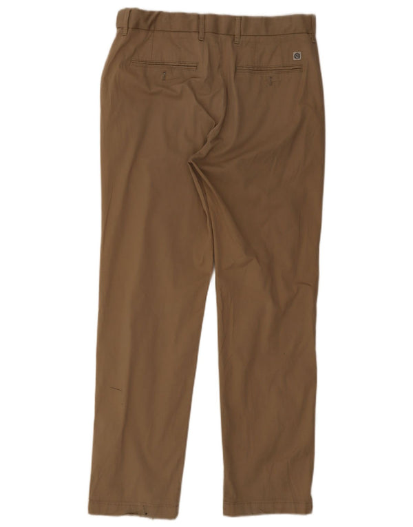 Marks & Spencer Mens Straight Chino Trousers W32 L31 Beige Cotton