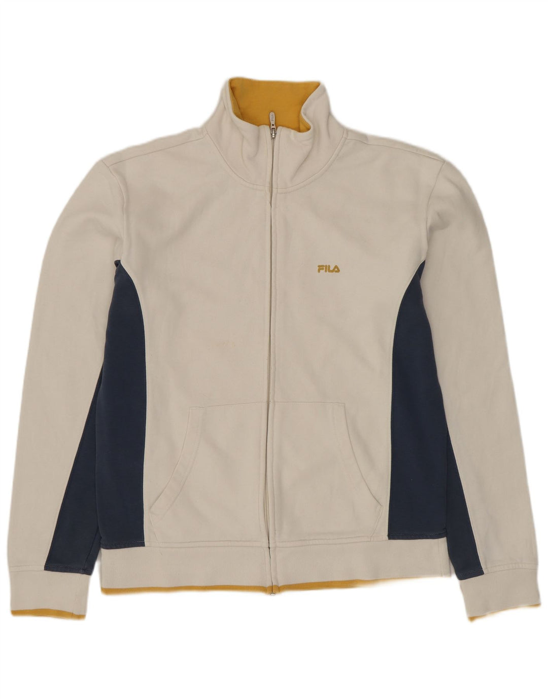 FILA Mens Tracksuit Top Jacket Small White Colourblock