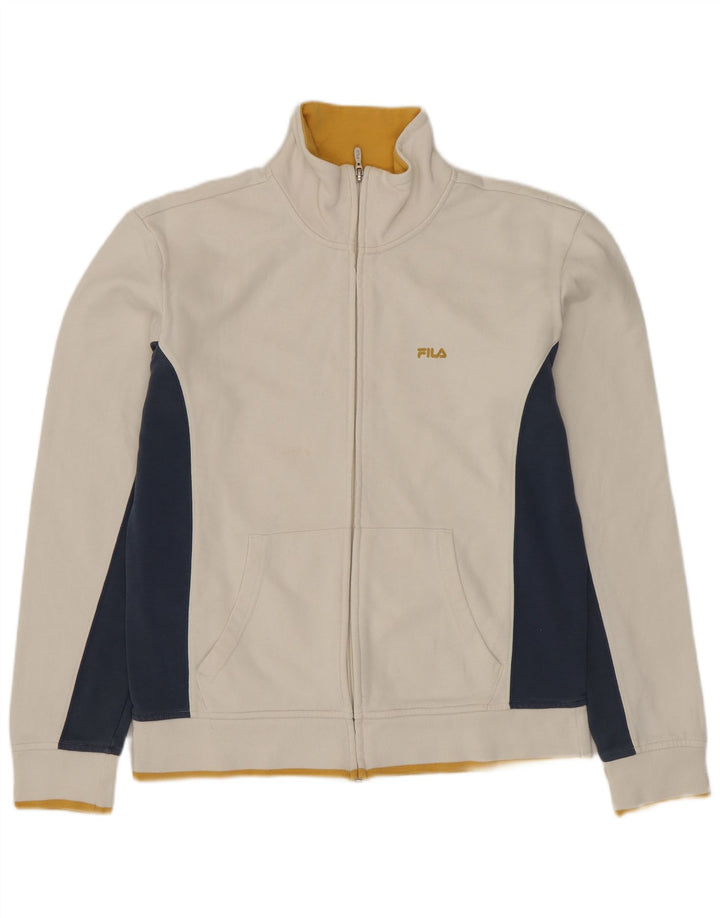 FILA Mens Tracksuit Top Jacket Small White Colourblock